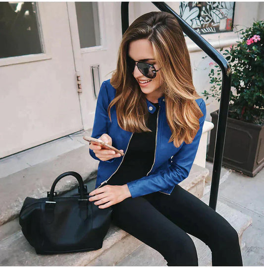 Cindy | Leren Herfst Jas voor dames