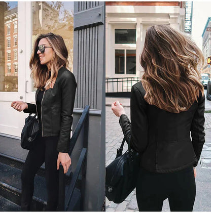 Cindy | Leren Herfst Jas voor dames