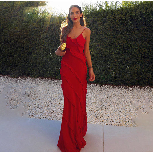 ARAYA | Maxi jurk met ruffles