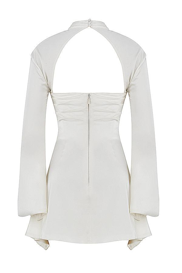 SAO PAULO - Uitgesneden korset feestjurk met lange mouwen