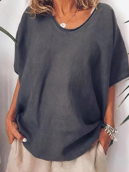 Blaire - Oversized linnen zomer T-shirt voor dames