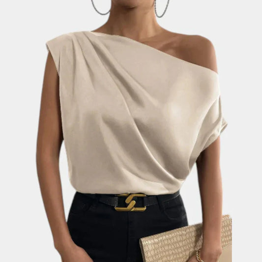 Naomia | Off-Shoulder Top met Vleermuismouwen in Beige voor dames