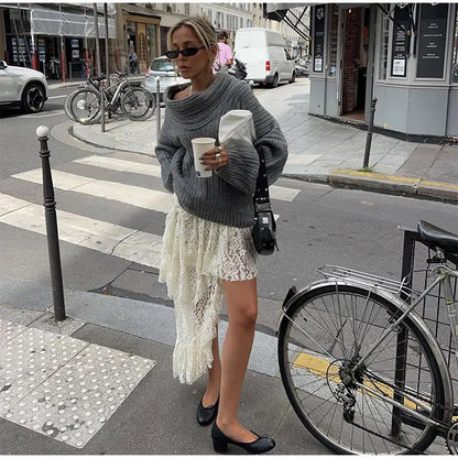Noami | Grofgebreide Off-Shoulder Winter Trui