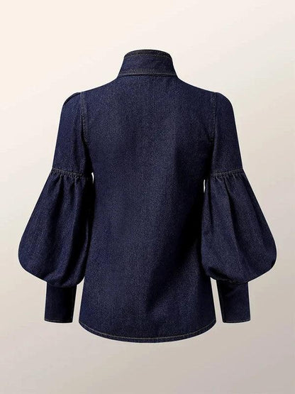 HEATHER | Tijdloze Denim Blouse met een Vleugje Elegantie