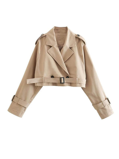 Harlow – De Cropped Trenchcoat voor de Herfst