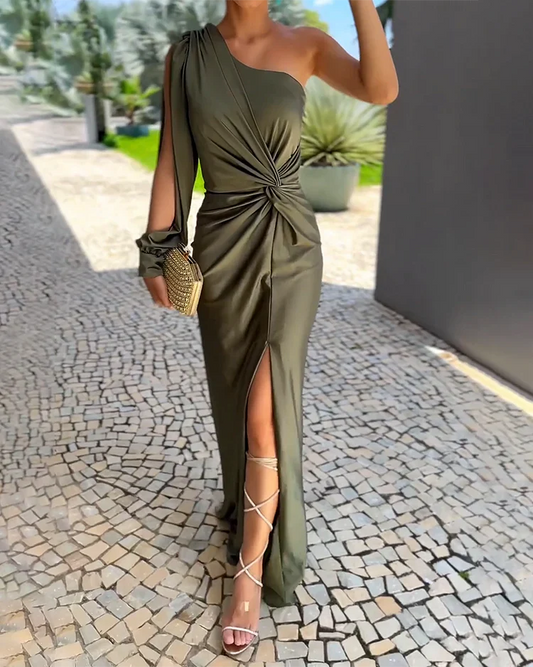 Emmy | Luxe One-Shoulder Jurk met Split