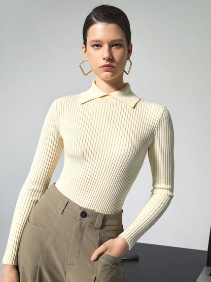 Raya | Polo Top Dames - Gebreid, Lange Mouwen