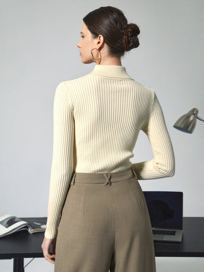 Raya | Polo Top Dames - Gebreid, Lange Mouwen