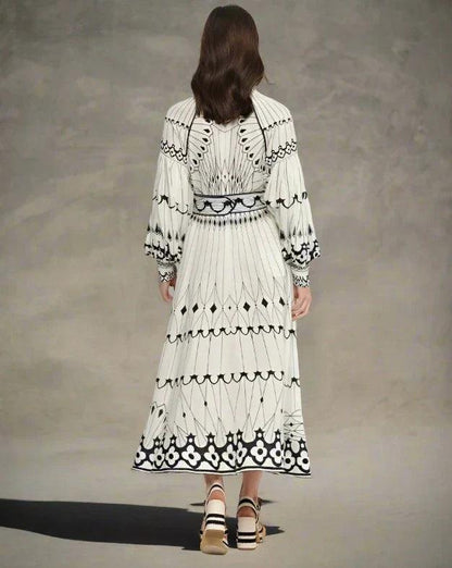 Pisa | Stijlvolle Vlinderprint jurk met taille riem