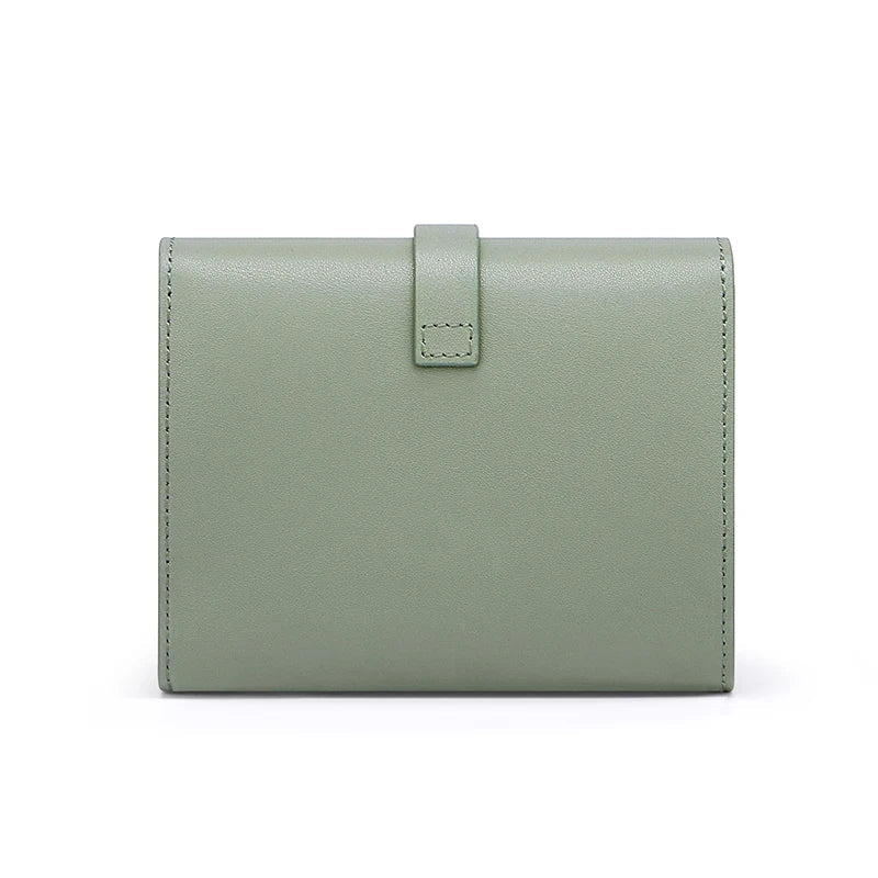 Joyce | Groene Splitleder Portemonnee met Gesp Detail