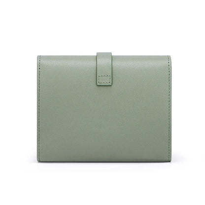 Joyce | Groene Splitleder Portemonnee met Gesp Detail