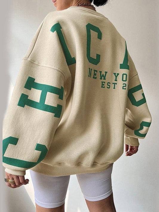 Niene | Oversized College Sweater van Zachte Sweaterstof