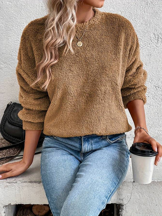 PEGGY | Teddy Fleece Sweater Met Relaxed Fit