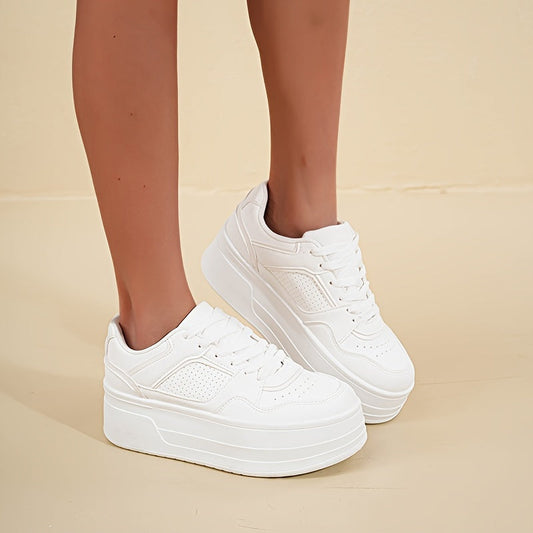 Alghero - Trendy Witte Plateau Sneakers