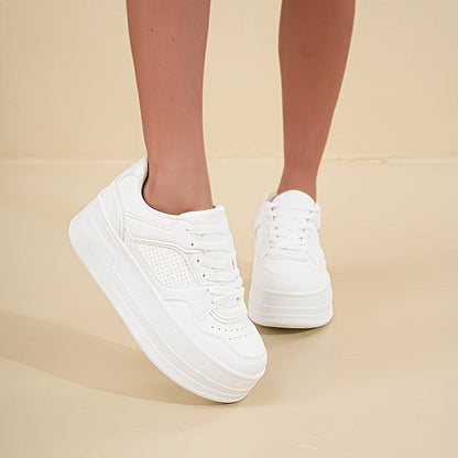 Alghero - Trendy Witte Plateau Sneakers