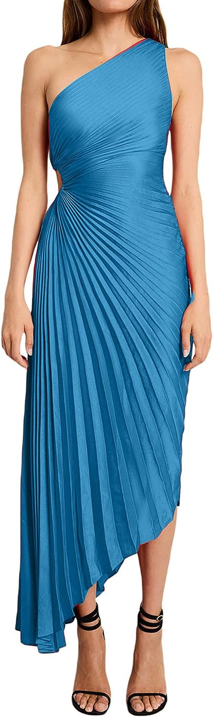Lida | Elegante One-Shoulder Jurk met Glamour