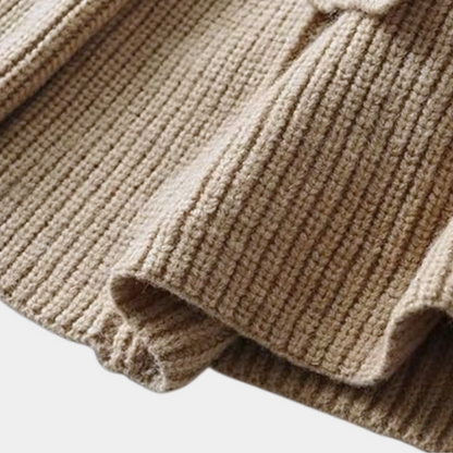 Annemiek | Ribgebreid Vest met Tailleband