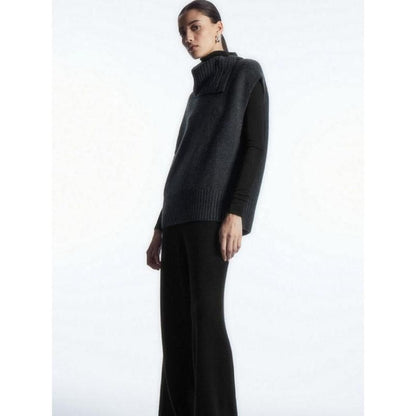 Kiekie | Hooggesloten Gebreide Mouwloze Top van Wolmix