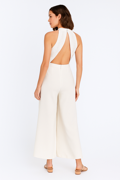 Barcelona | Chique Zomerse Jumpsuit met V-hals en wijde pijpen voor dames