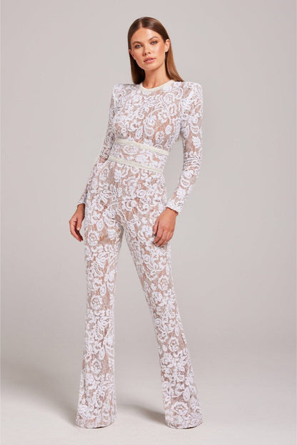 JOY | Elegante Kanten en Pailletten Jumpsuit met Flatterende Pasvorm