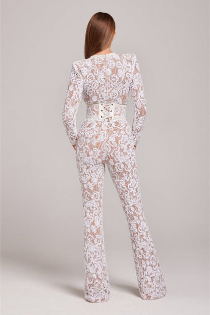 JOY | Elegante Kanten en Pailletten Jumpsuit met Flatterende Pasvorm