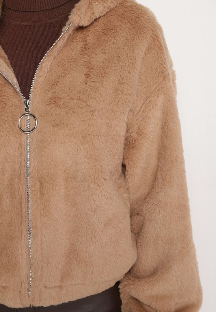 Lyla –  Warm teddy jack met rits en capuchon voor dames