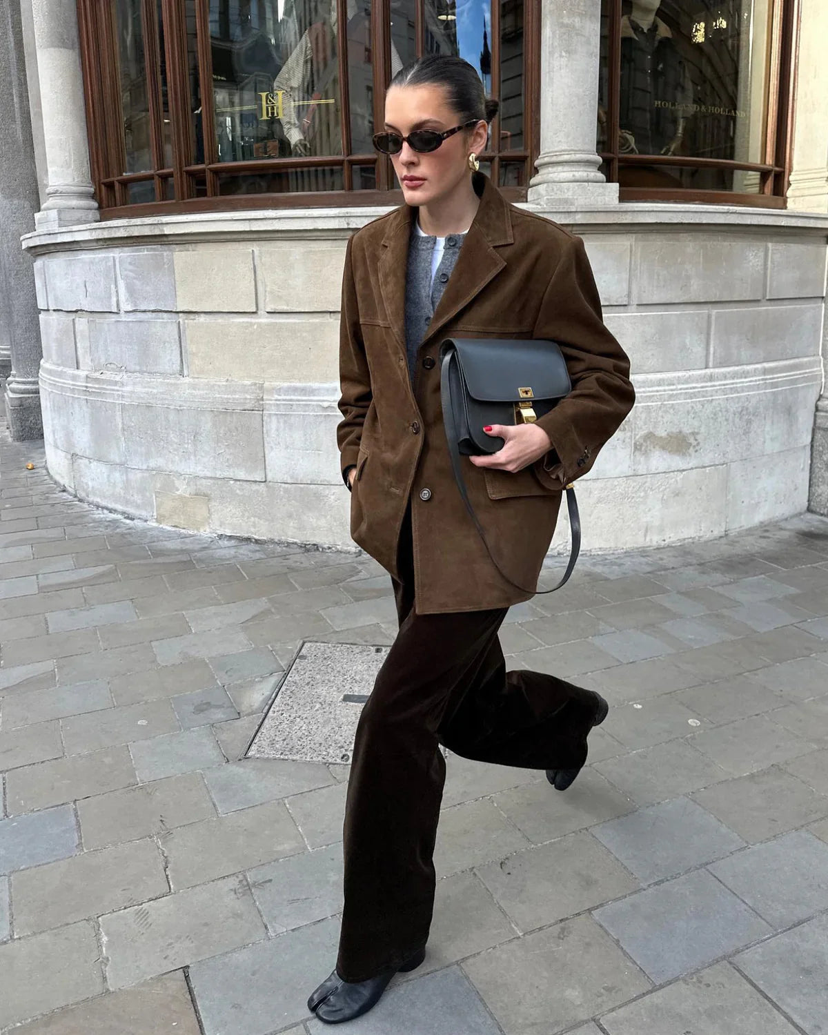 Sierra | Bruine suède blazer voor dames
