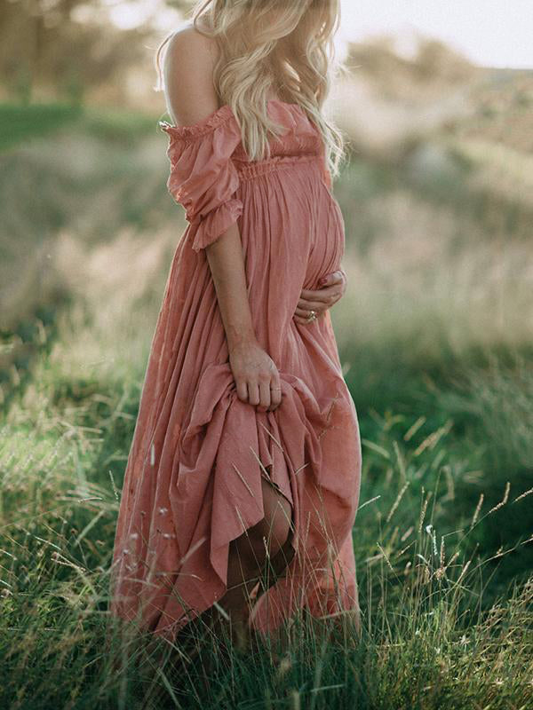 Kirsten | Luchtige Off-Shoulder Zwangerschaps Jurk
