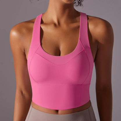 Melanie | Ademende Stretch Sportbh met Racerback en Scoop Neck