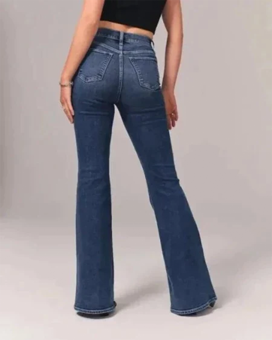 Maddison | Dames Flared Jeans met Hoge Taille in Stretch Denim