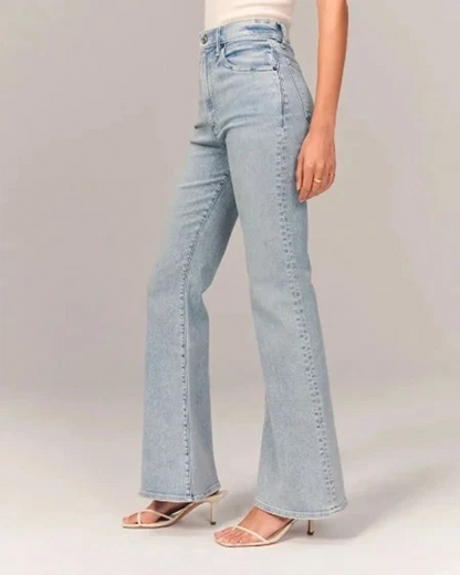 Maddison | Dames Flared Jeans met Hoge Taille in Stretch Denim
