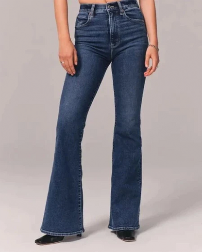 Maddison | Dames Flared Jeans met Hoge Taille in Stretch Denim
