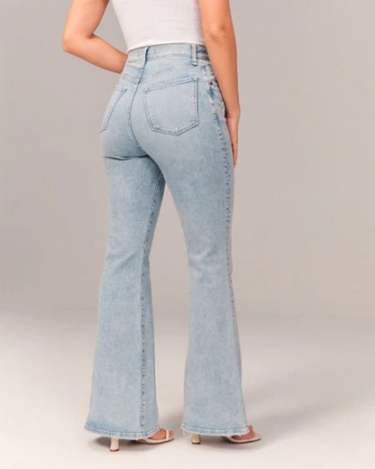 Maddison | Dames Flared Jeans met Hoge Taille in Stretch Denim