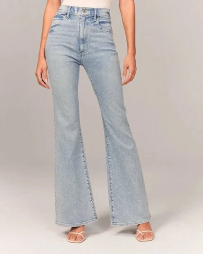 Maddison | Dames Flared Jeans met Hoge Taille in Stretch Denim