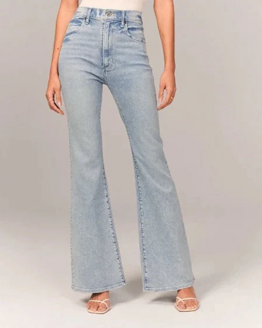Maddison | Dames Flared Jeans met Hoge Taille in Stretch Denim