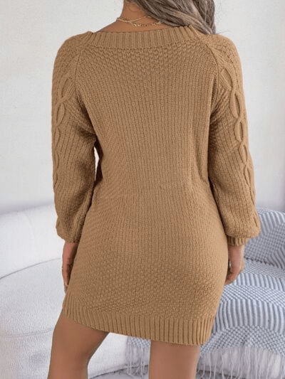 Harmony | Kabelgebreide Sweaterjurk Met Ronde Hals | Jumper Vest
