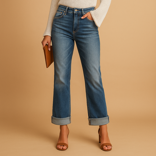Amaris | Casual denim jeans met asymmetrische taille voor dames