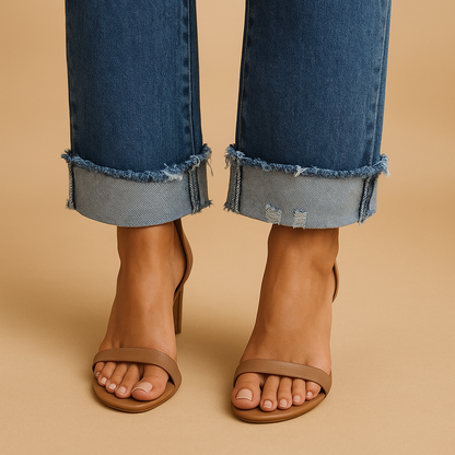 Amaris | Casual denim jeans met asymmetrische taille voor dames