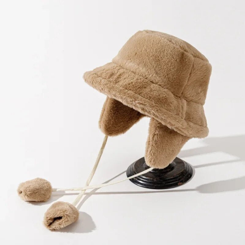 Katelijn | Dames Pluche Bucket Hat met Oorbescherming