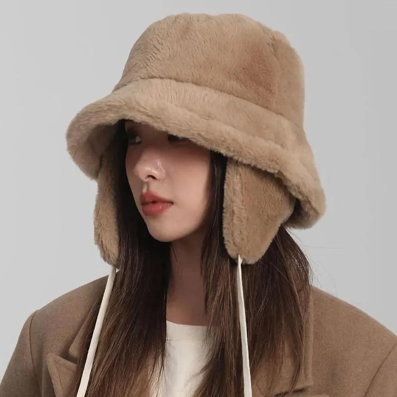 Katelijn | Dames Pluche Bucket Hat met Oorbescherming