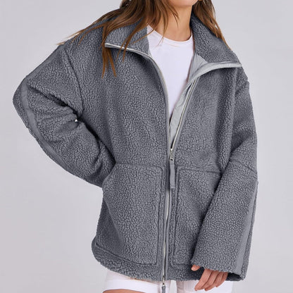 Curille | Oversized Teddy Fleece Jas met Opstaande Kraag