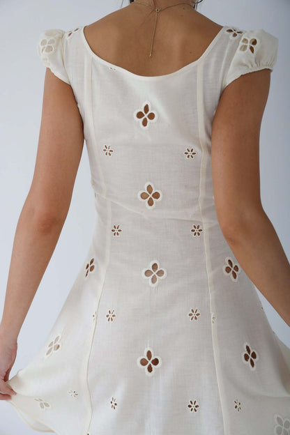 Messina - Vintage Geborduurde Fishtail Midi-jurk