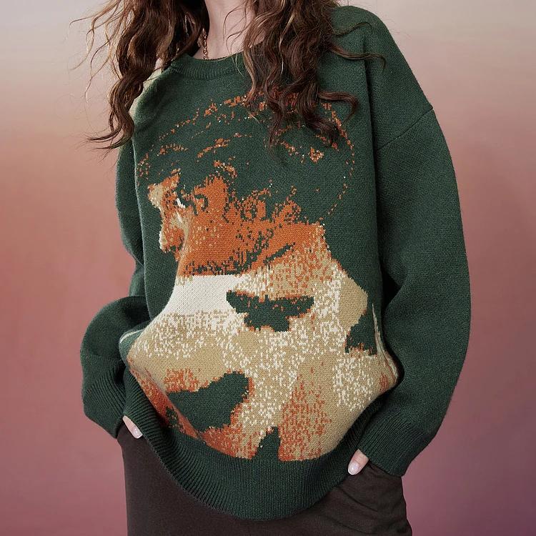 Josje | Luxe Gebreide Pullover met 2000s Grafische Print