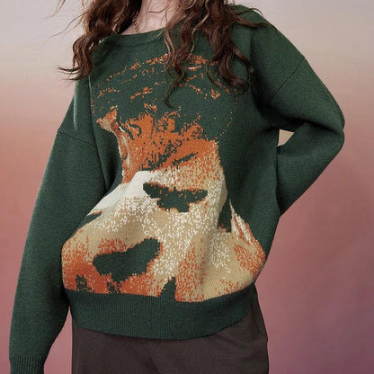 Josje | Luxe Gebreide Pullover met 2000s Grafische Print