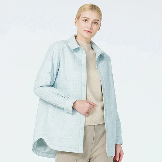 Casey | Gewatteerd Katoenen Shacket voor Dames - Lente Herfst