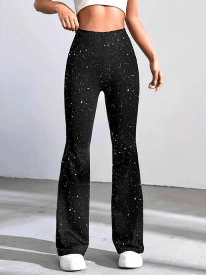 PIP | Flared Broek met Glamoureuze Glitterstof