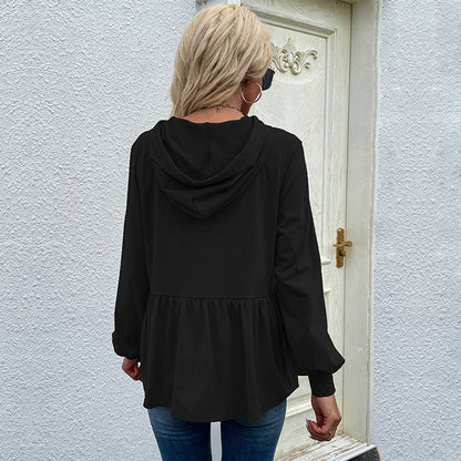 Zilver | Dames Hoodie in Zachte Stof met Ruche Detail