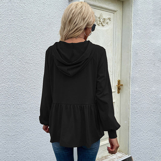 Zilver | Dames Hoodie in Zachte Stof met Ruche Detail