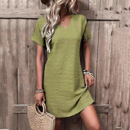 PEARL – Mini-jurk met Smalle V-Hals