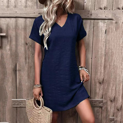 PEARL – Mini-jurk met Smalle V-Hals